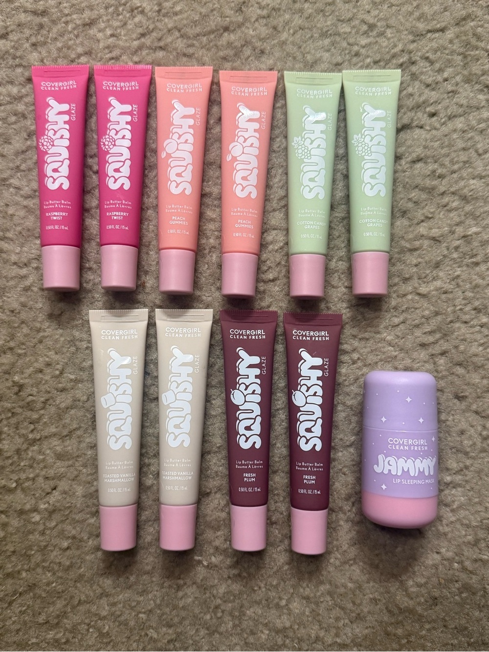 CoverGirl Clean Fresh Squishy Glaze (Bundle of 10 + Lip Sleeping Mask)